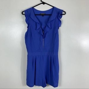 🌵Express Blue Ruffle Romper Womens 6